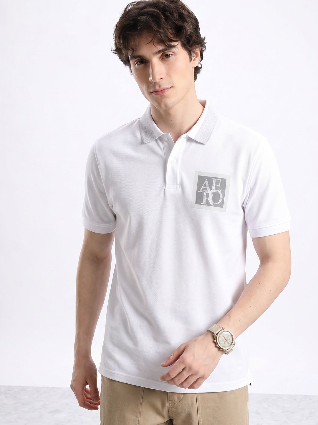 Aeropostale Aeropostale Men Brand Logo Printed Polo Collar T-shirt