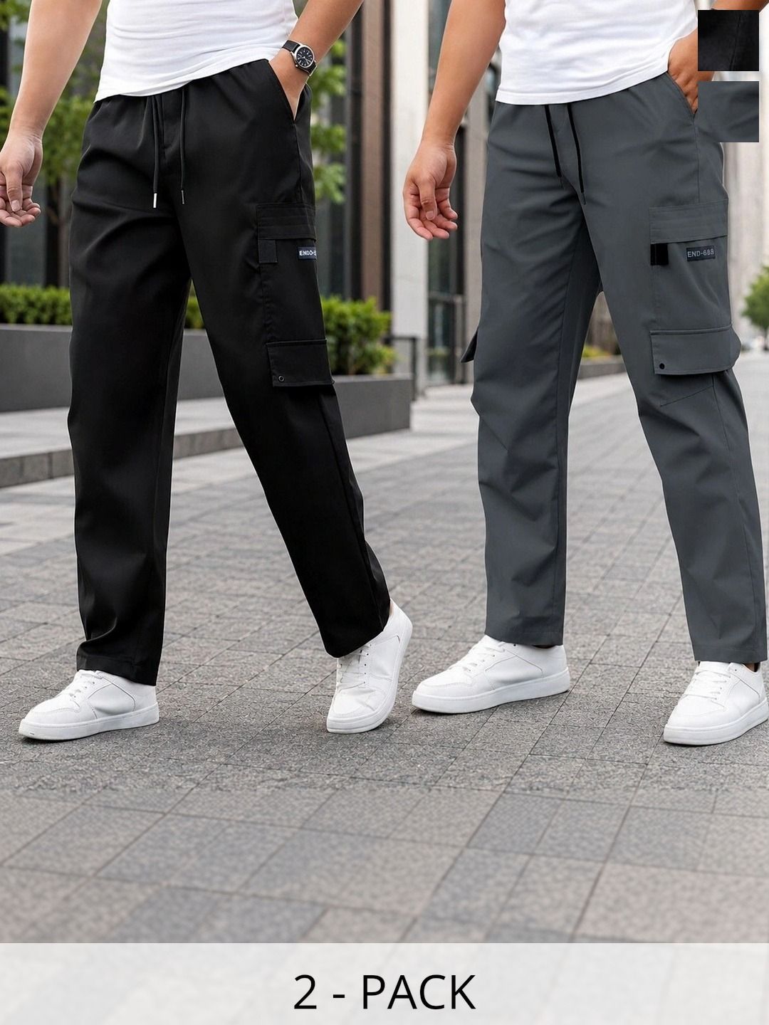 Dwiden Men Easy Wash Cargos Trousers