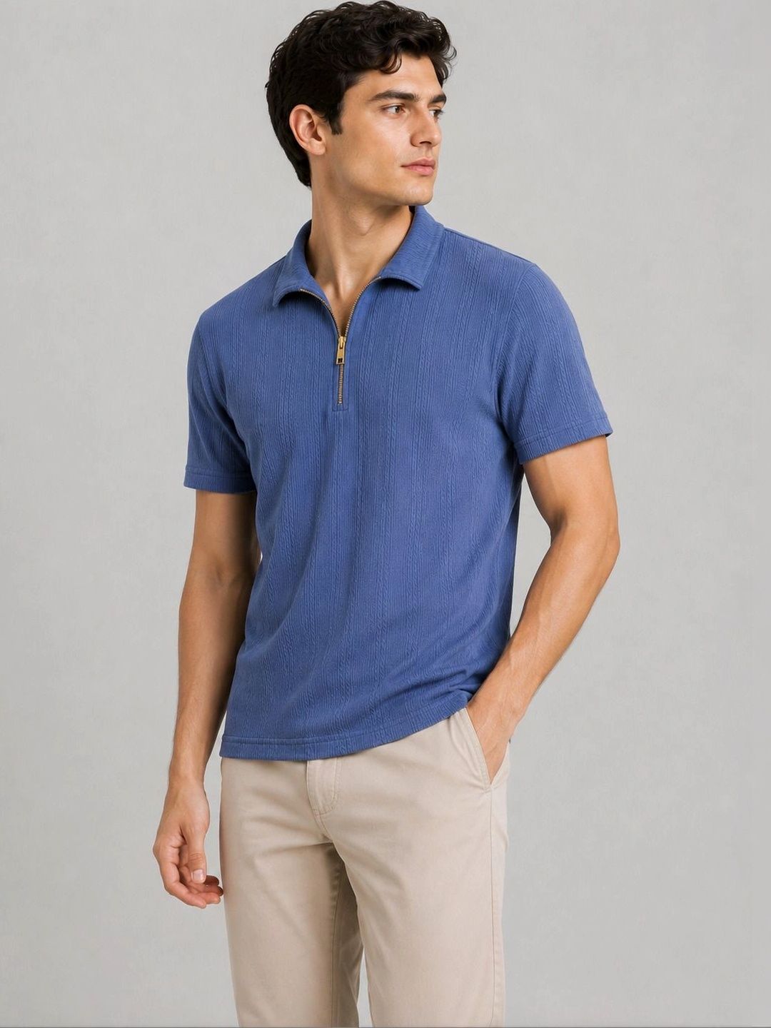 SWADESI STUFF Men Polo Collar T-shirt