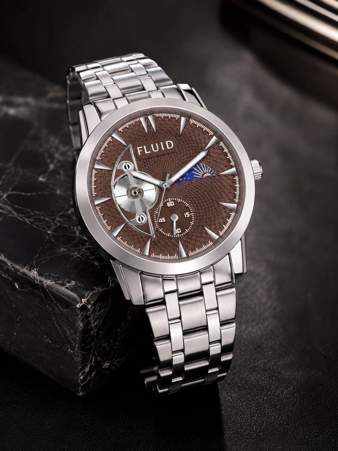 FLUID FLUID Men Dial & Bracelet Style Straps Analogue Watch FLA-803-BR1