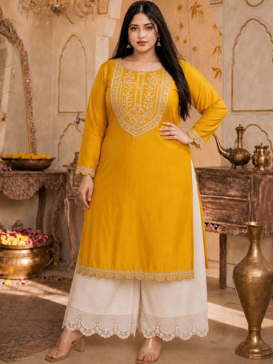 rarethread Women Embellished Thread Work Kurta