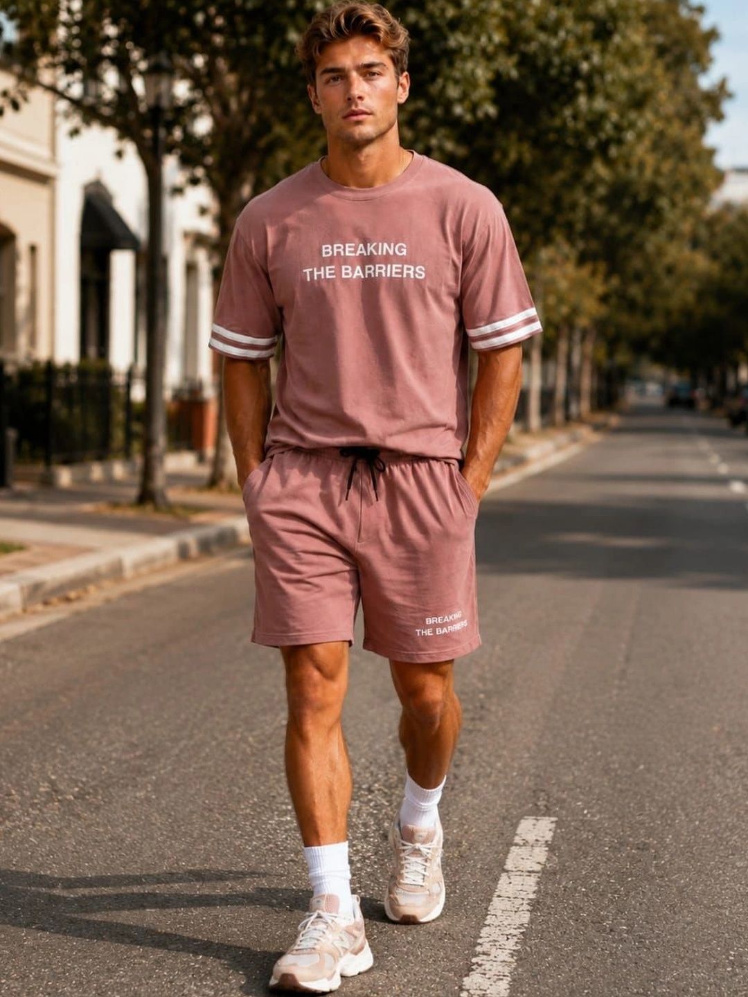 Club York Club York Printed T-shirt with Shorts