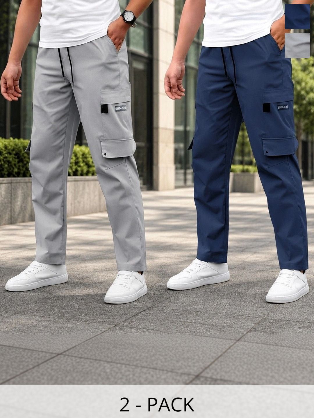 Dwiden Dwiden Men Easy Wash Cargos Trousers