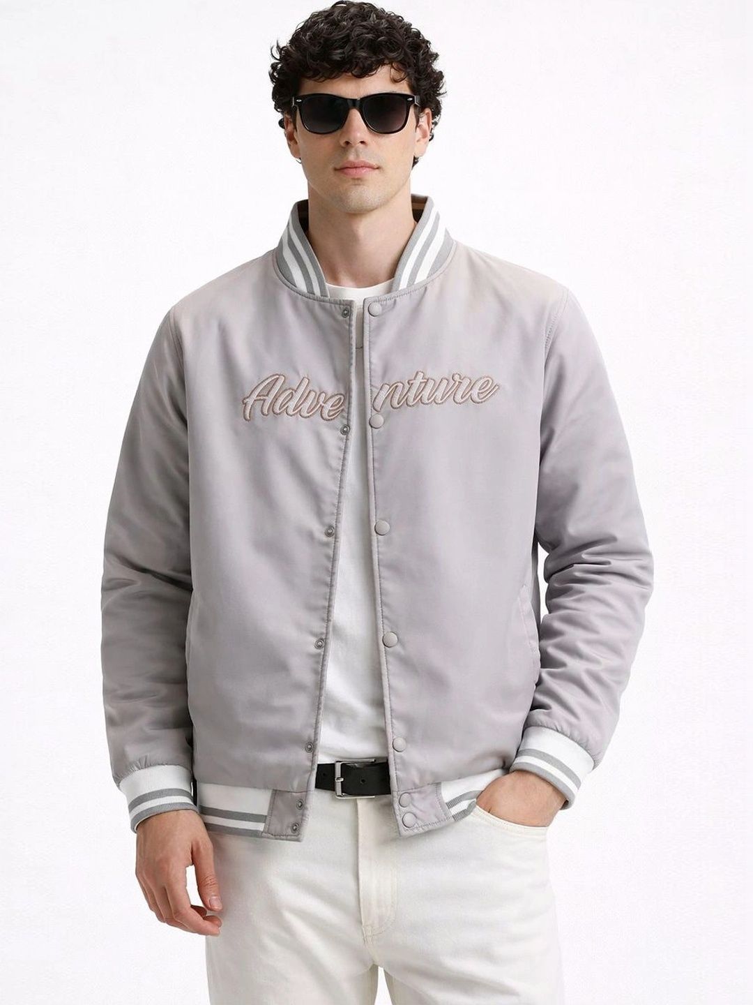Klub Fox Men Typography Outdoor Varsity Jacket