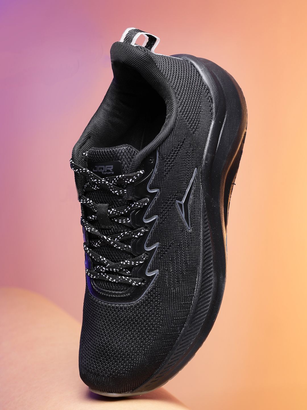 JQR Men Mesh Running Lace-Ups Air Cooled Memory Foam Non-Marking Shoes