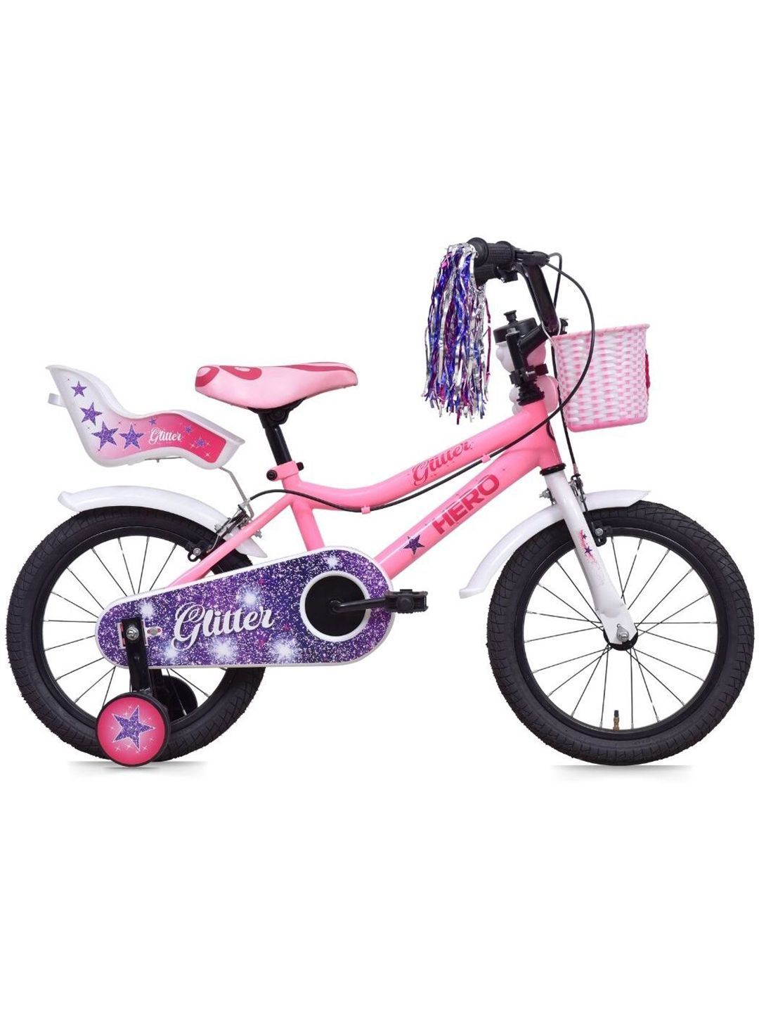 Hero Hero Glitter Single Speed 16T Rigid Suspension Steel Pink-White Kids Cycle