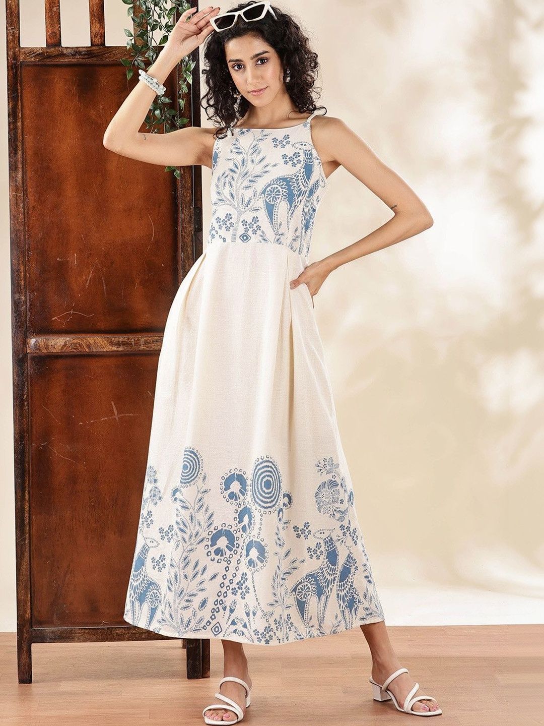 Anouk Anouk Ethnic Motifs Print Fit & Flare Midi Dress