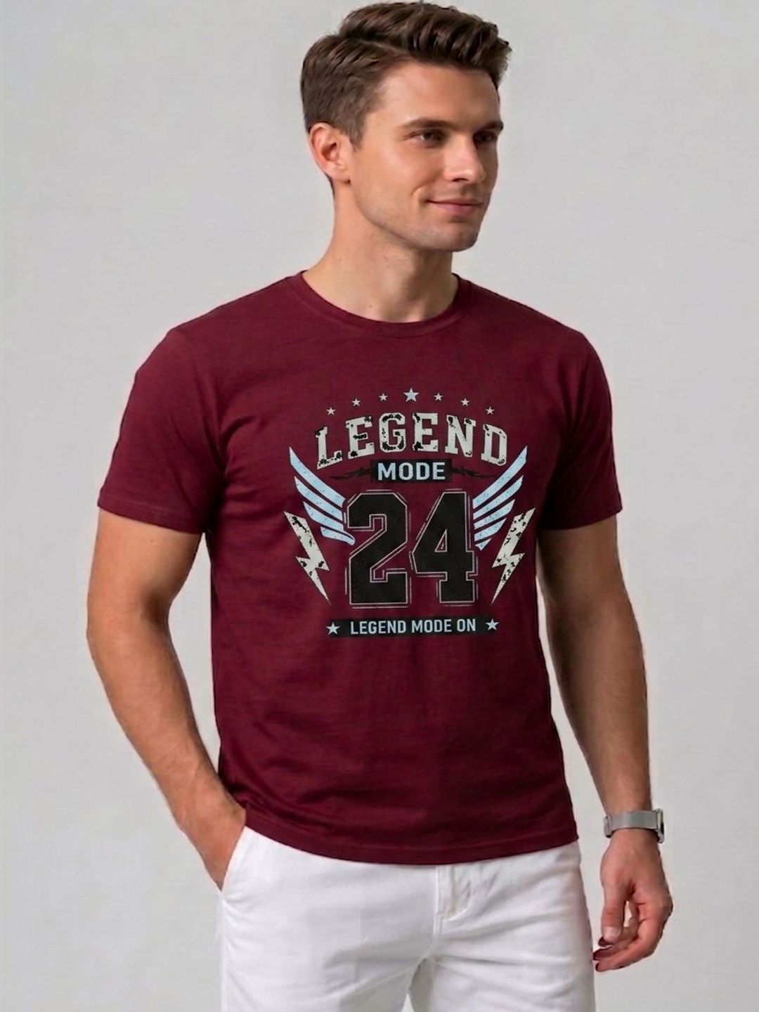Attire Hub Men Typography Printed T-shirt