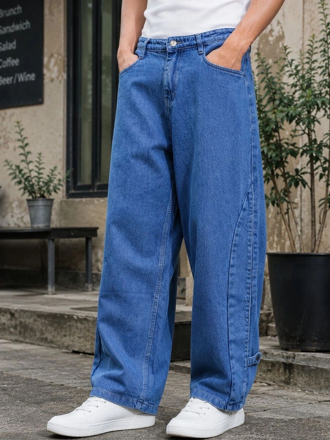 Eszett Men Blue Comfort Regular Fit Mid-Rise Cotton Jeans