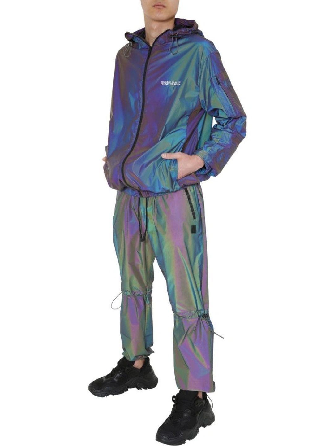Marcelo Burlon Multicolor Logo Hood Jacket