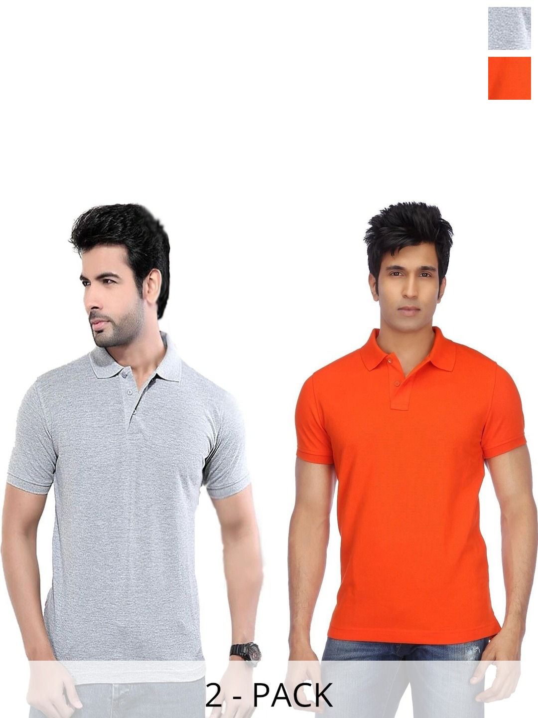 KETEX Men Pack of 2 Polo Collar Slim Fit T-shirt