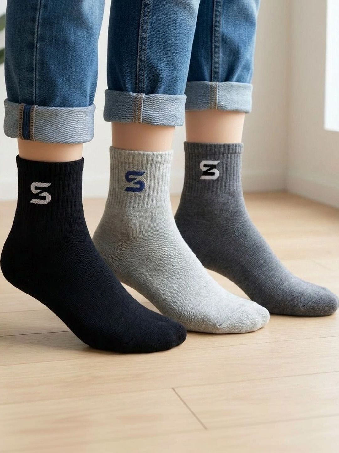 sakyastars Men Pack of 6 Patterned Above Ankle Socks