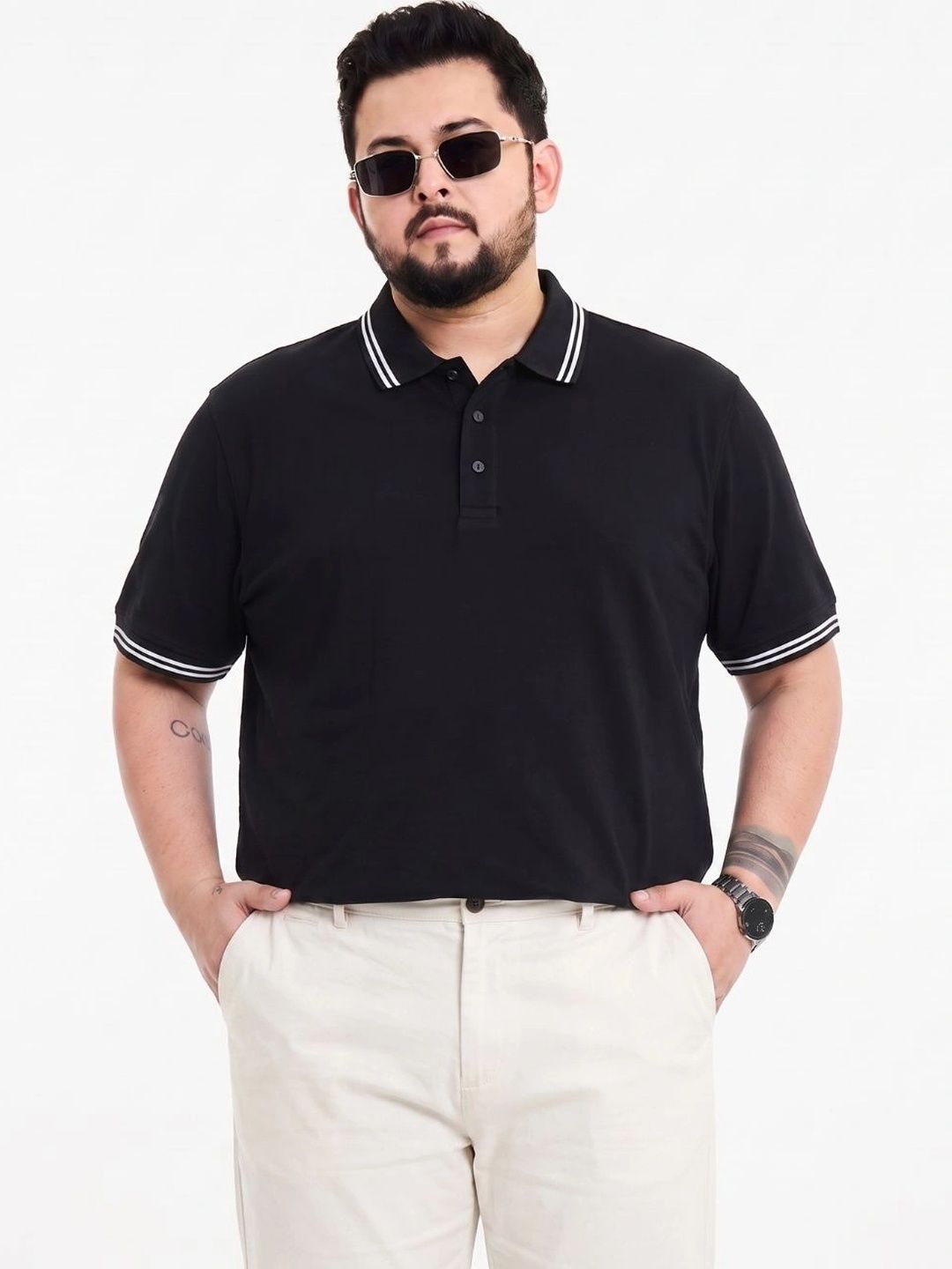 Toodle Plus Men Plus Size Cotton Polo T-Shirt