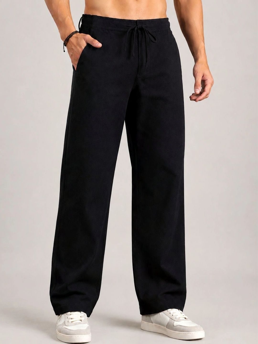 Roadster Men Relaxed Straight Leg Easy Wash Trousers