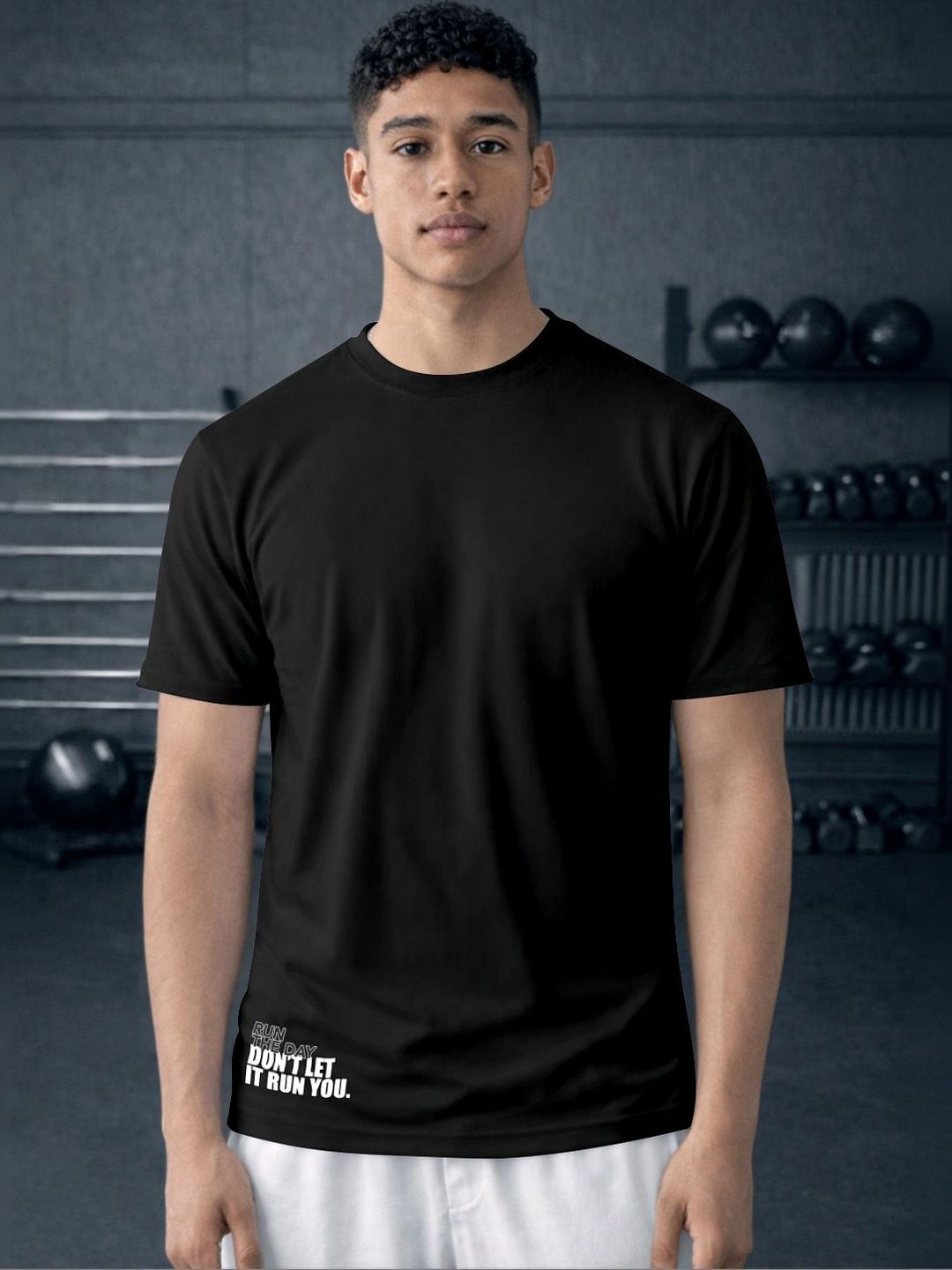 ENRIZZ X FITNESS EXCHANGE Men Typography Printed Dri-FIT T-shirt