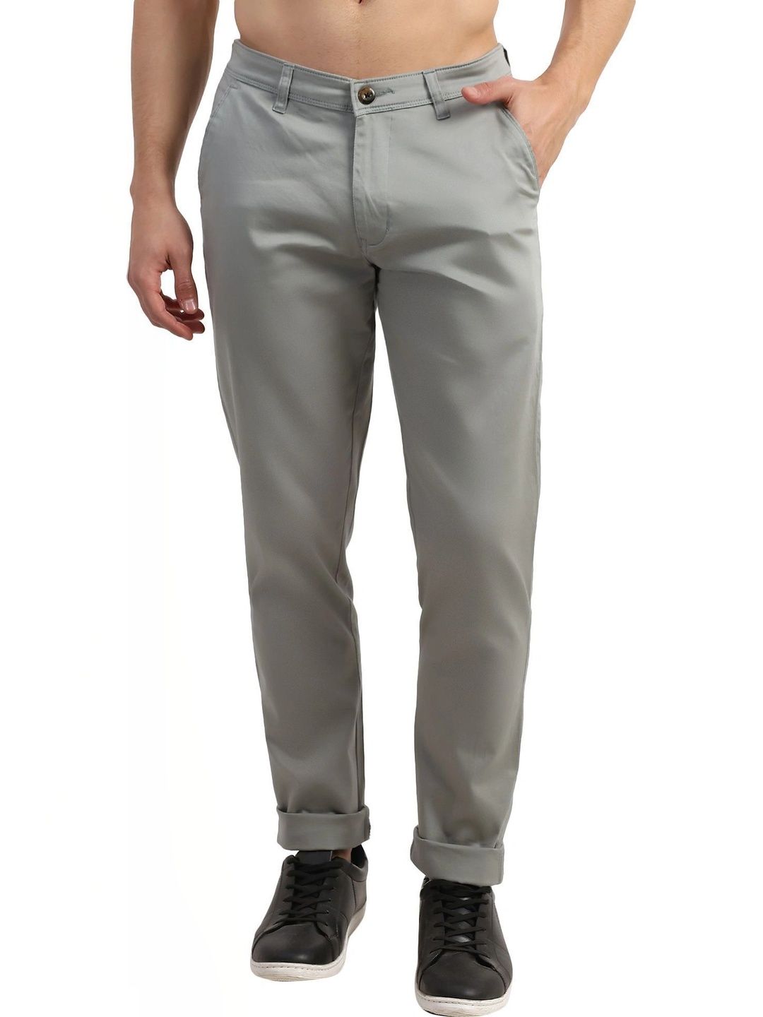Plounge Men Slim Fit Easy Wash Trousers