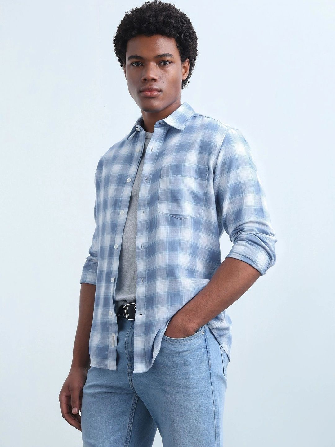 Flying Machine Men Checked Casual Shirt