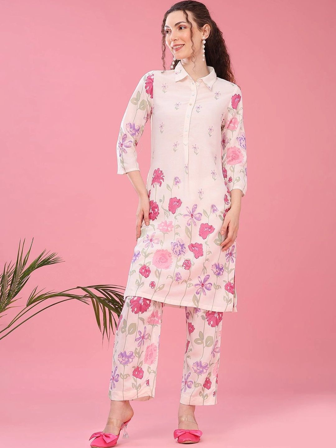 V-Mart Floral Printed Shirt with Trousers