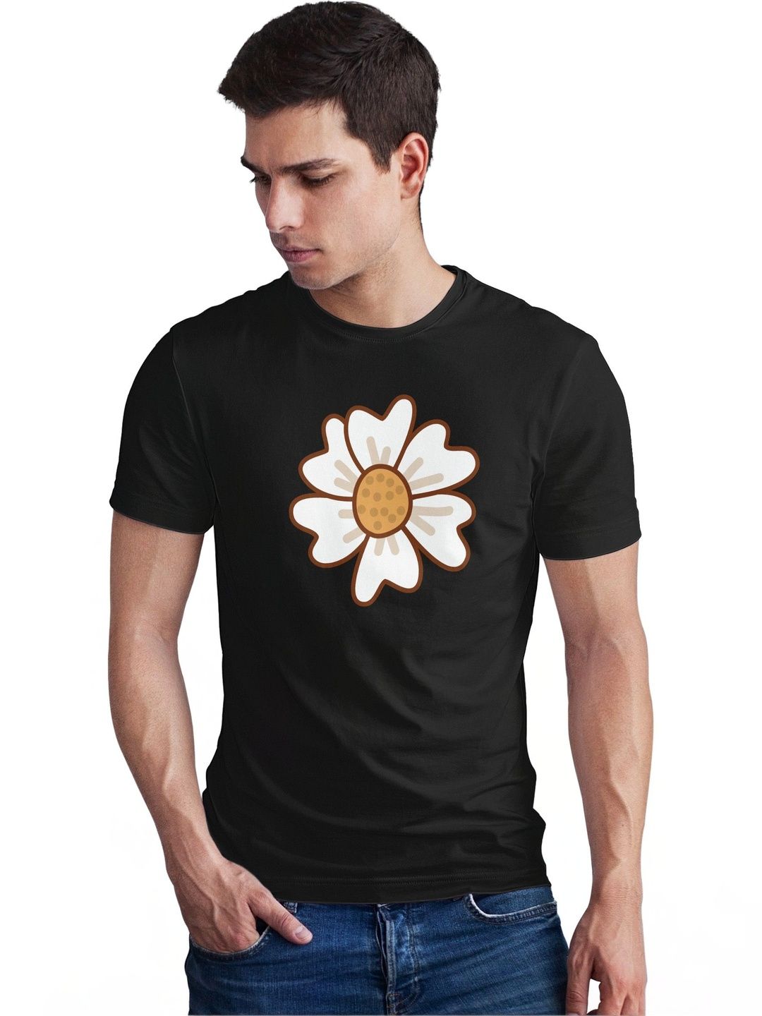 Seekbuylove Men Floral Printed Bio Finish T-shirt