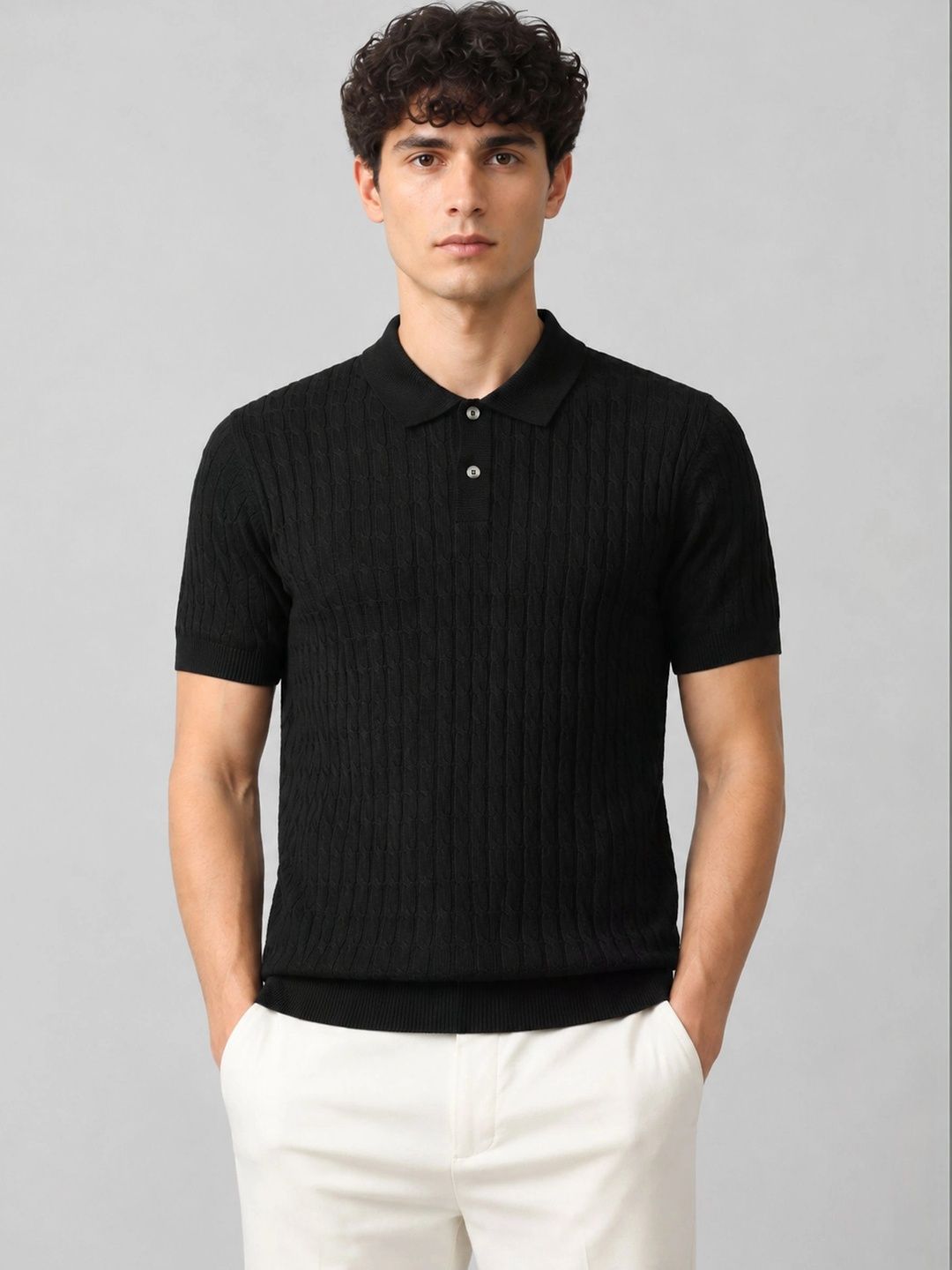 Monk Mode Men Polo Collar Pure Cotton T-shirt