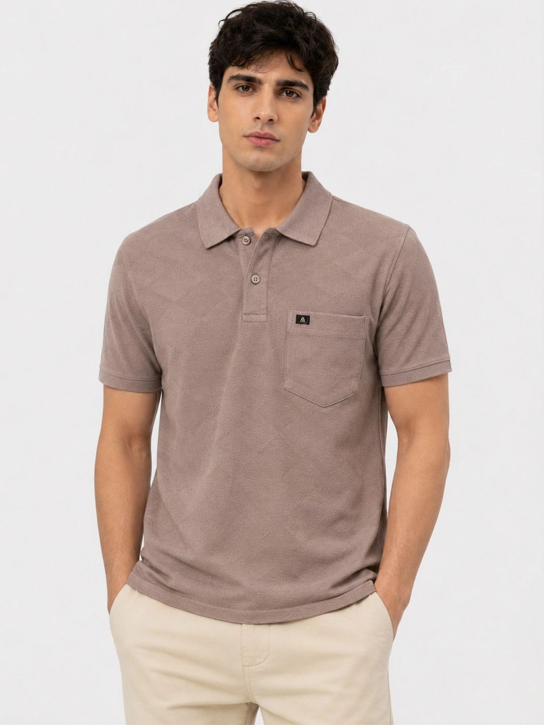Monk Mode Men Polo Collar Short Sleeves Regular Fit Pockets T-shirt