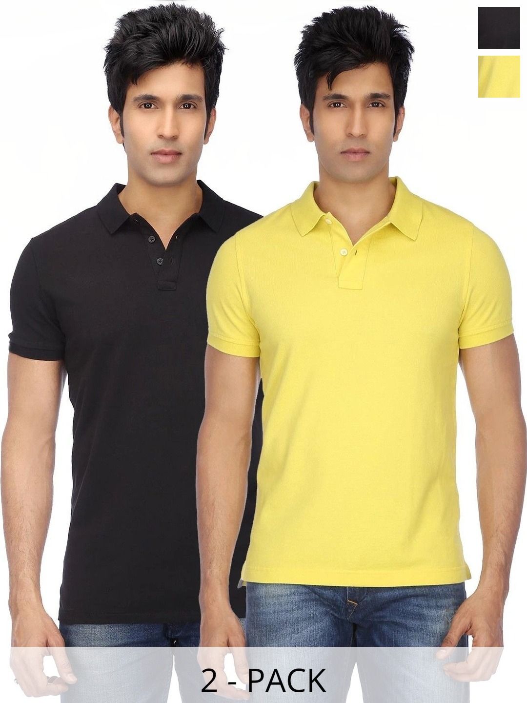 KETEX Men 2 Polo Collar Slim Fit T-shirt