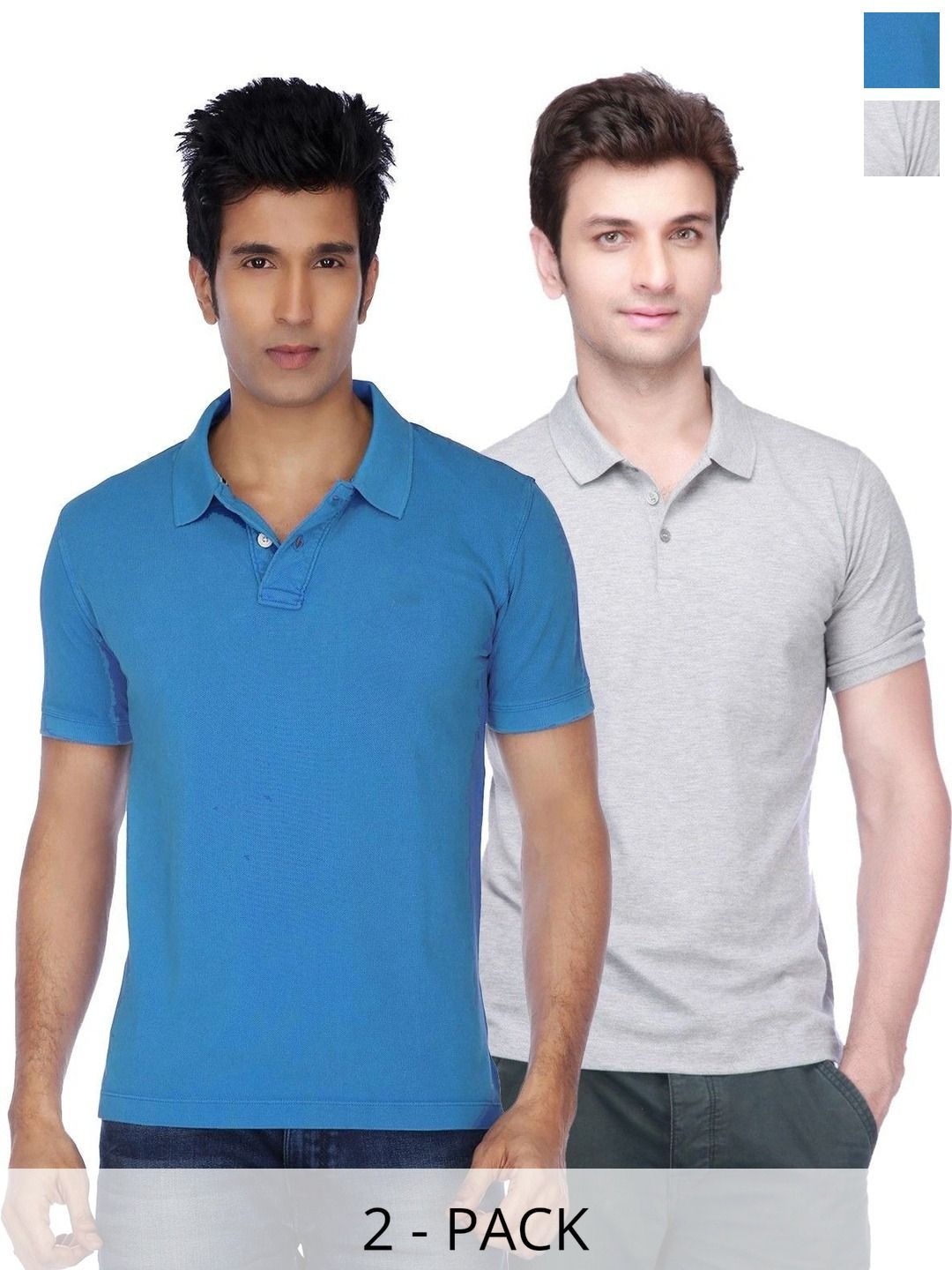 KETEX Men 2 Polo Collar Slim Fit T-shirt