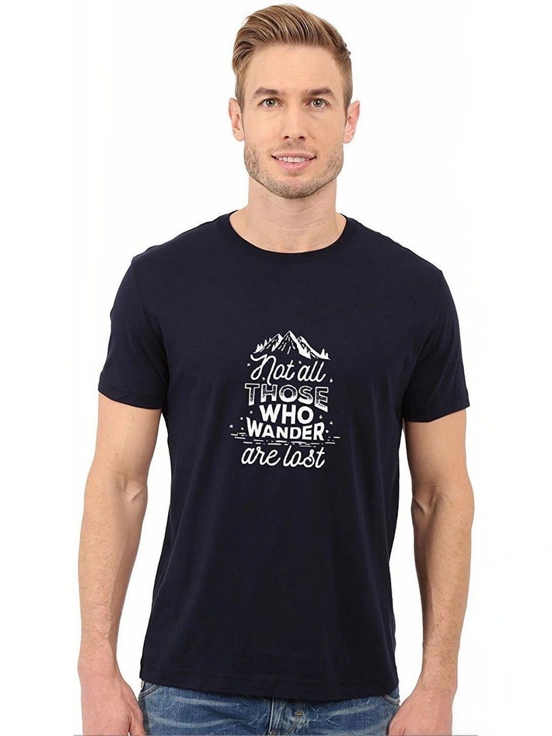 Double F Men Typography Printed T-shirt