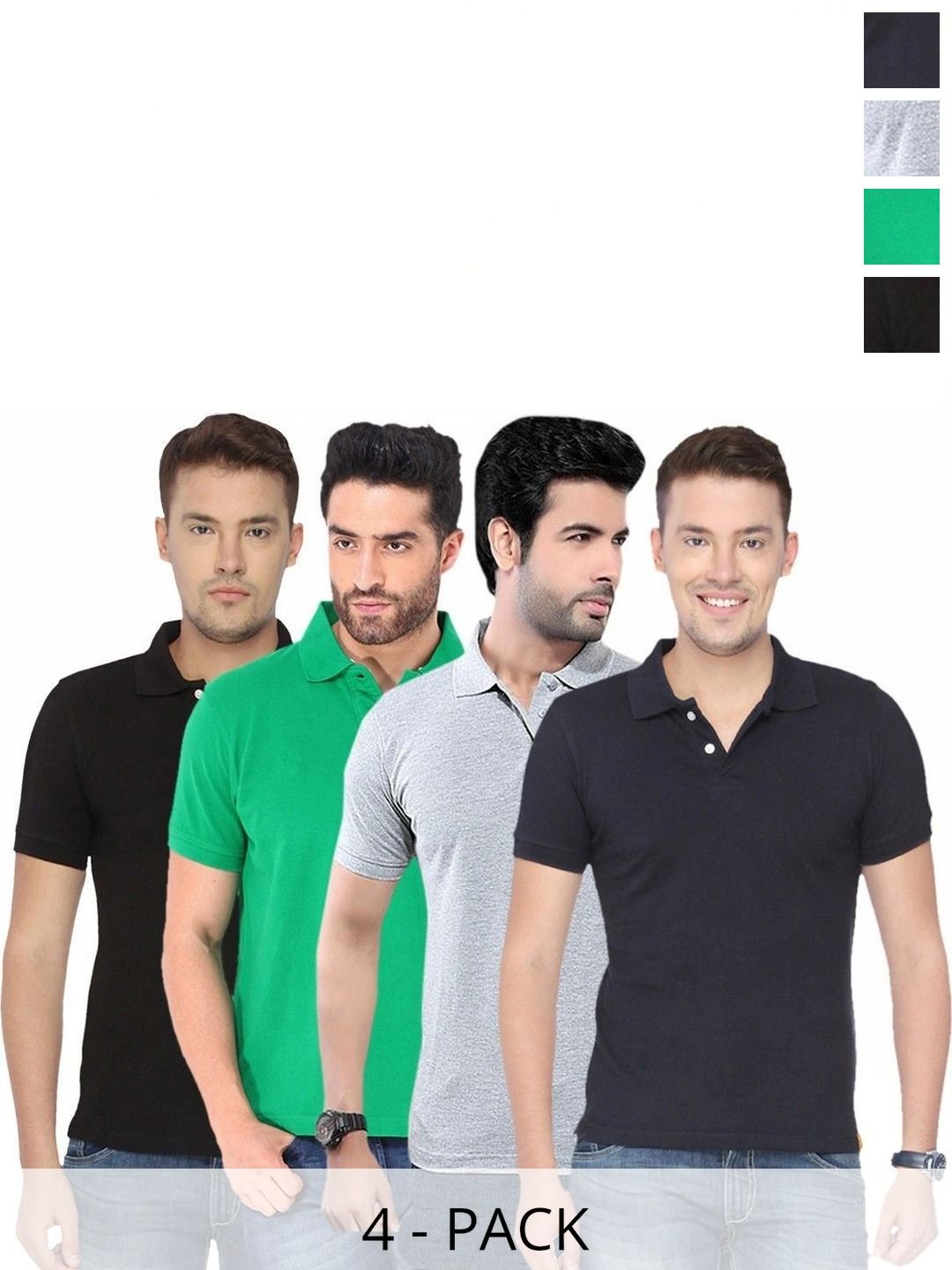 KETEX Men 4 Polo Collar Slim Fit T-shirt