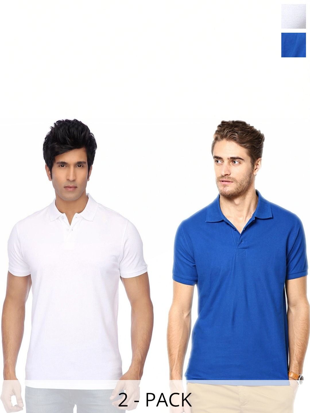 FUNKY GUYS Men 2 Polo Collar Slim Fit T-shirt