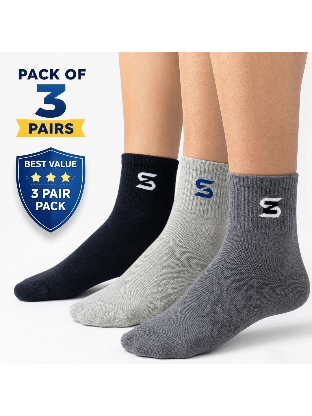 sakyastars Men Pack of 6 Above Ankle Socks