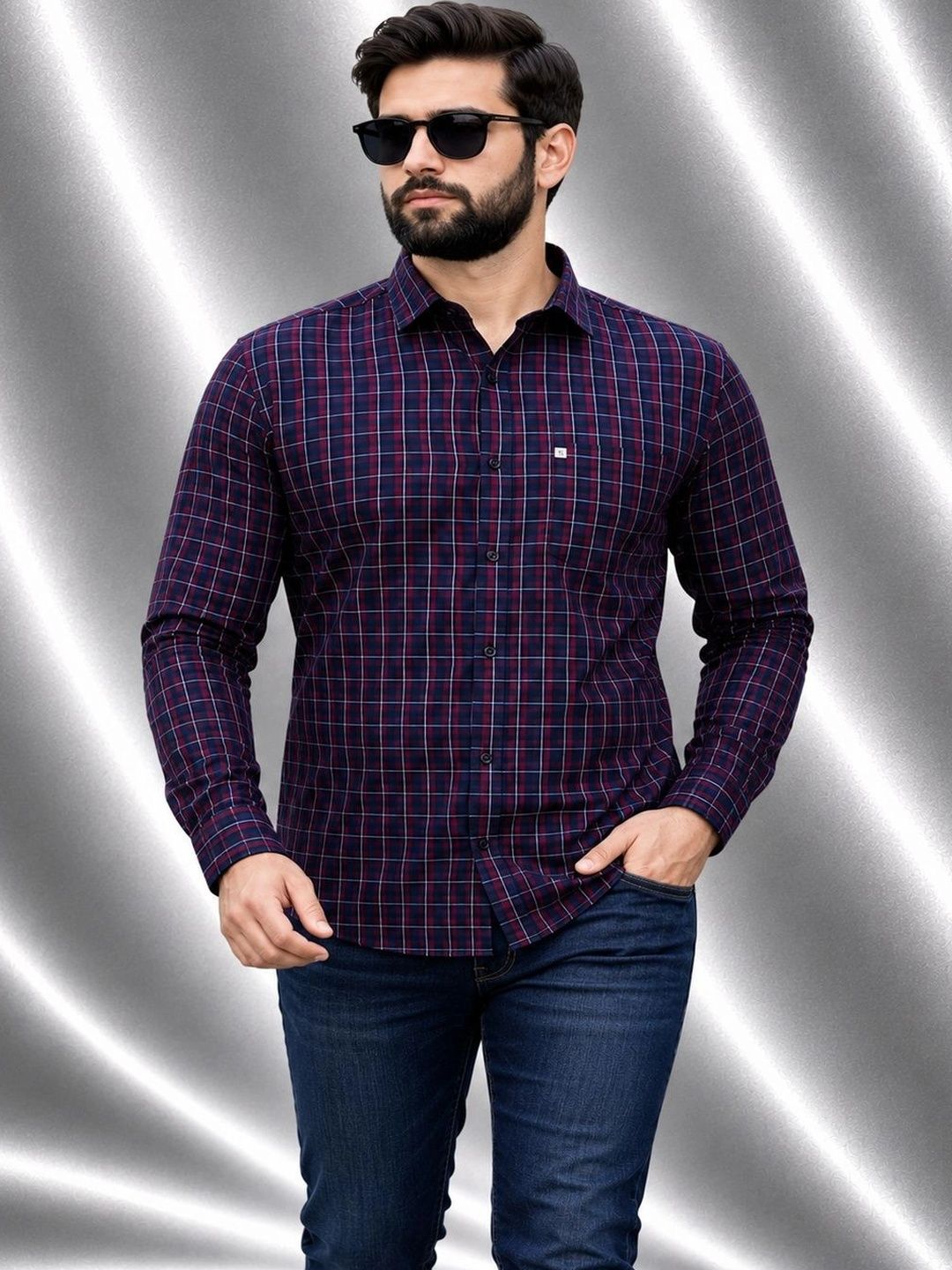 Marc Luarente Men Standard Checked Casual Shirt