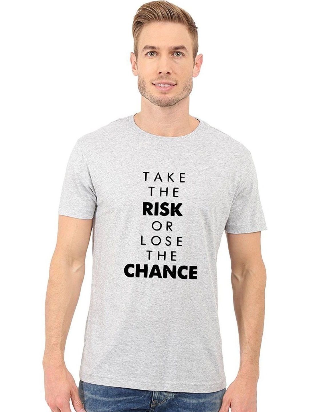 Double F Men Typography Printed T-shirt