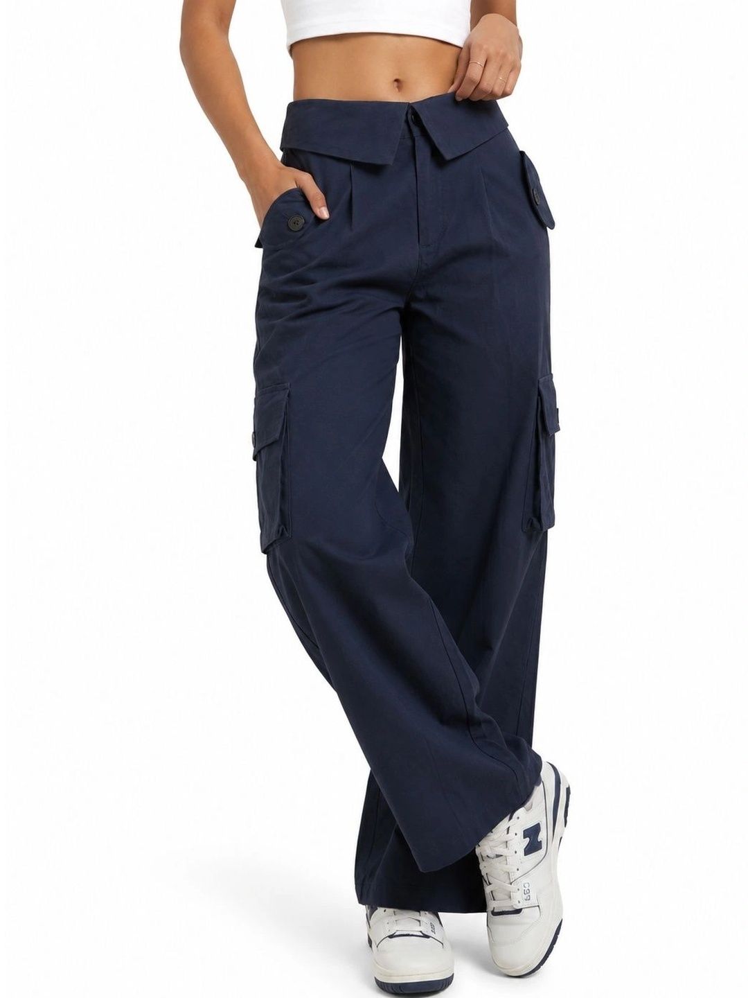 SZN SZN Women Relaxed High-Rise Easy Wash Cargos Trousers