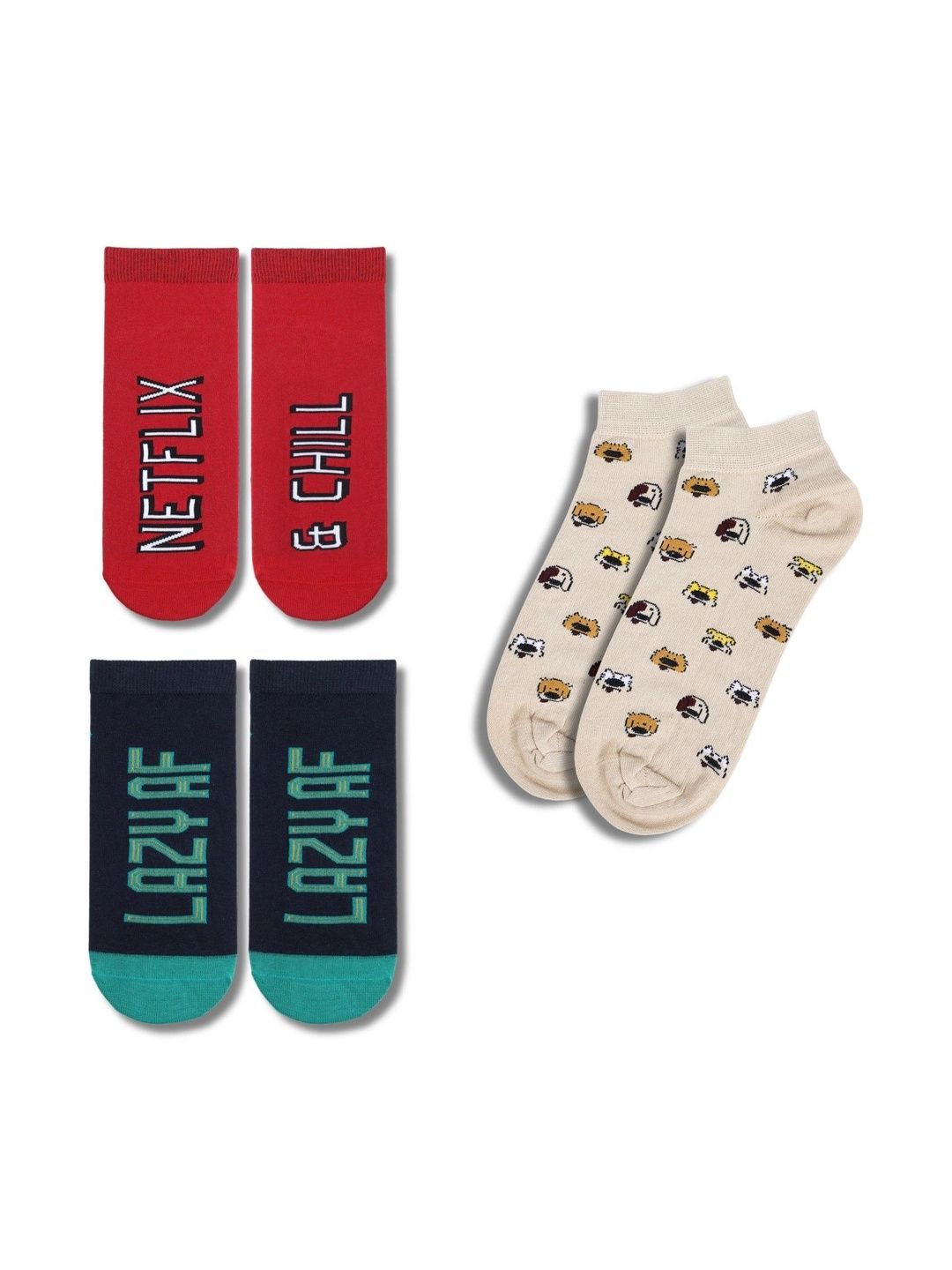 Soxytoes Unisex Cotton Patterned Above Ankle Socks
