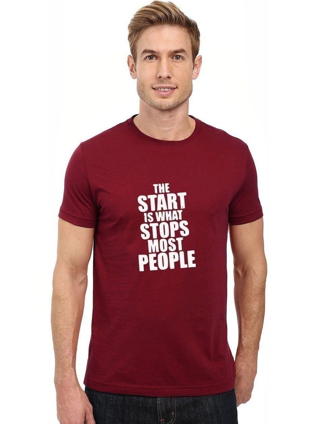 Double F Men Typography Printed T-shirt
