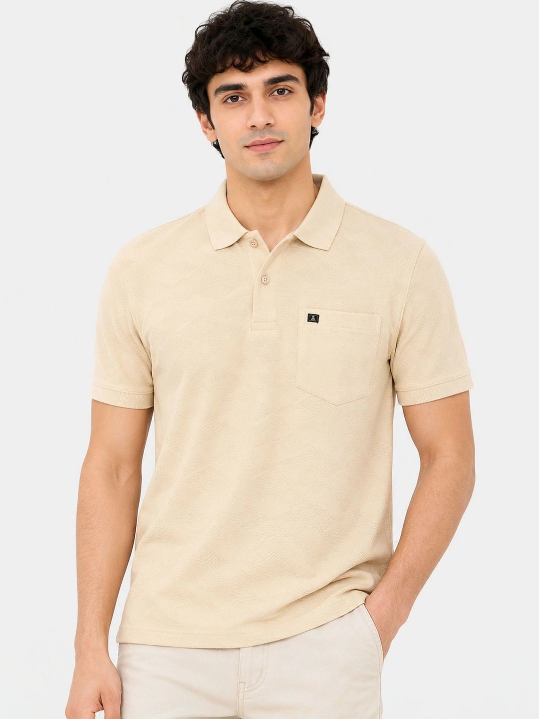 Monk Mode Men Polo Collar Short Sleeves Regular Fit Pockets T-shirt