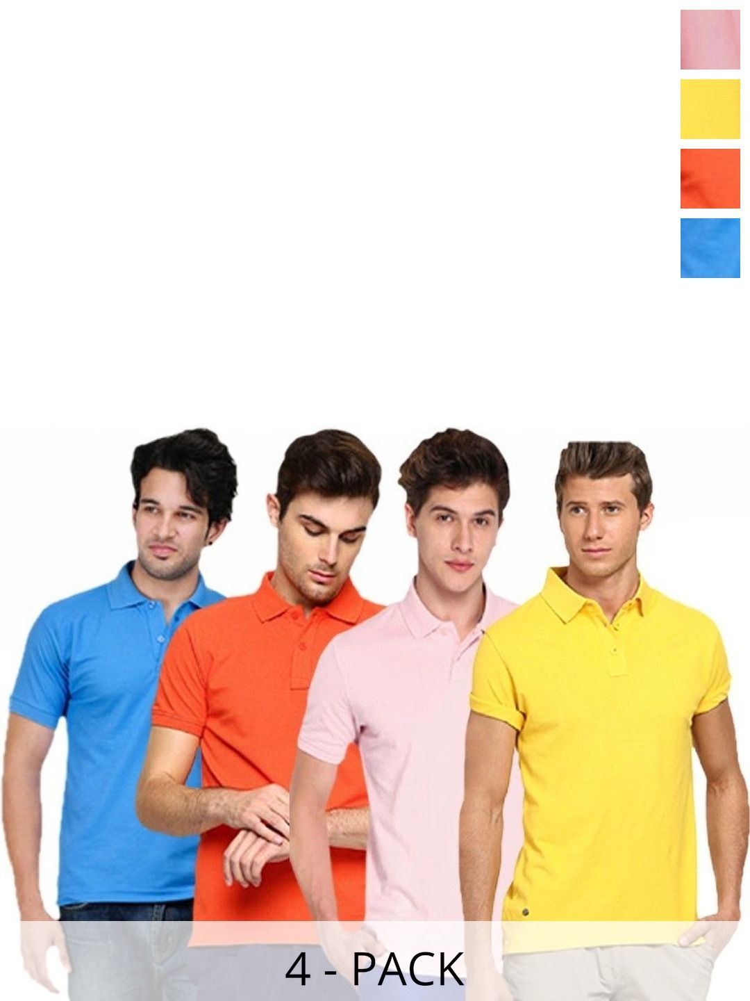 KETEX Men 4 Polo Collar Slim Fit T-shirt