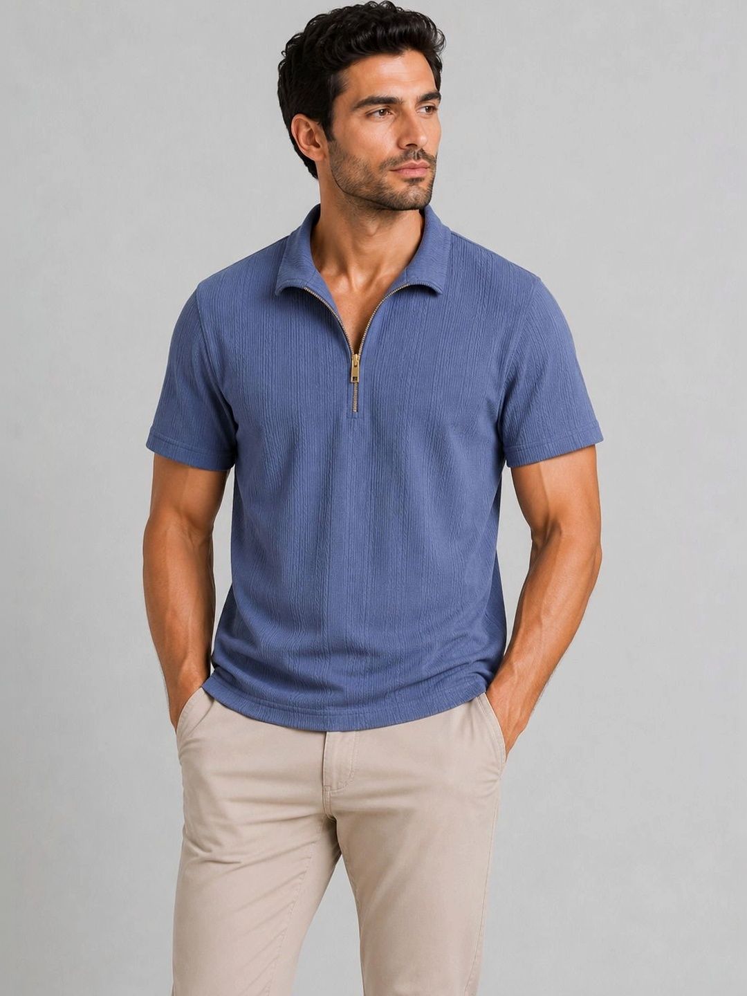 SWADESI STUFF Men Polo Collar T-shirt
