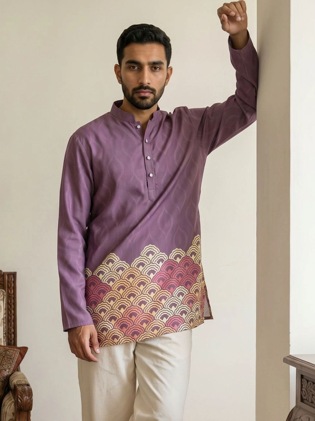 Jompers Men's Geometric Printed Kurta