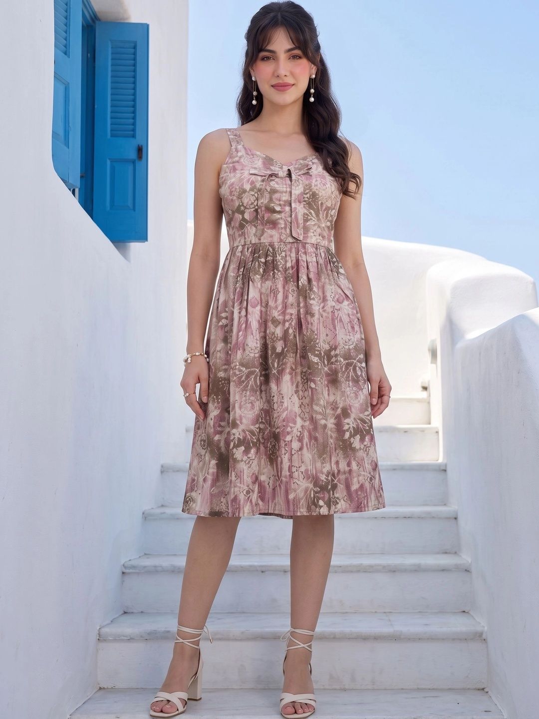 Saga by mamicha Print Crepe A-Line Dress