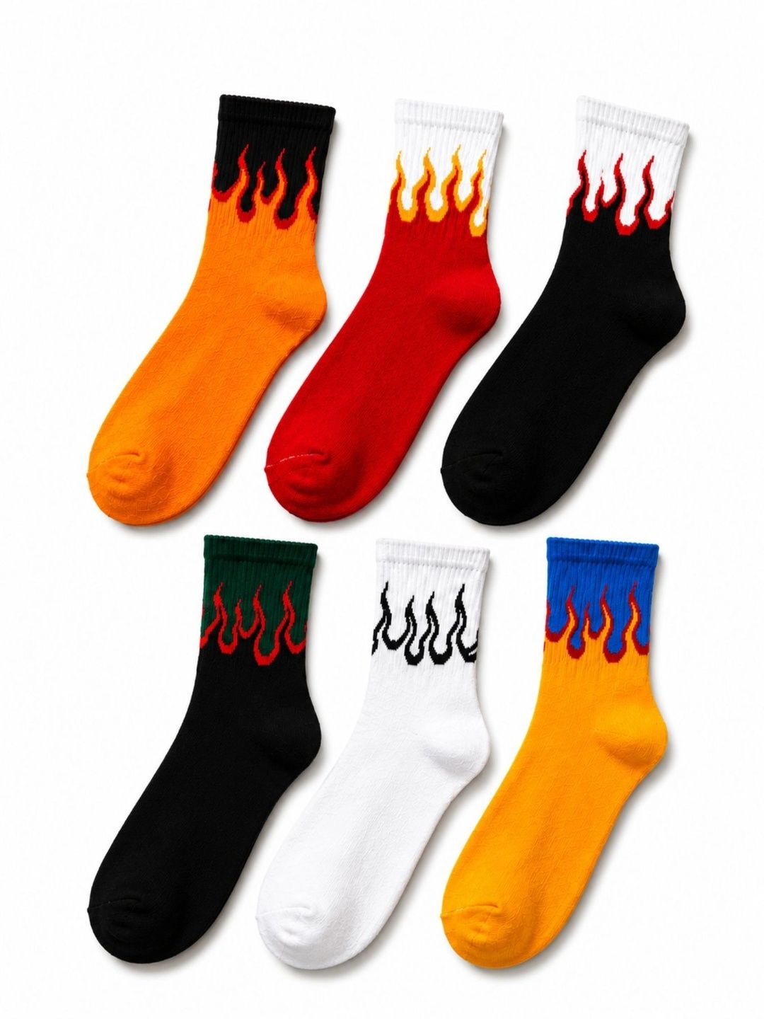 ZIBELL Men Pack of 6 Cotton Assorted Patterned Ankle Length Socks