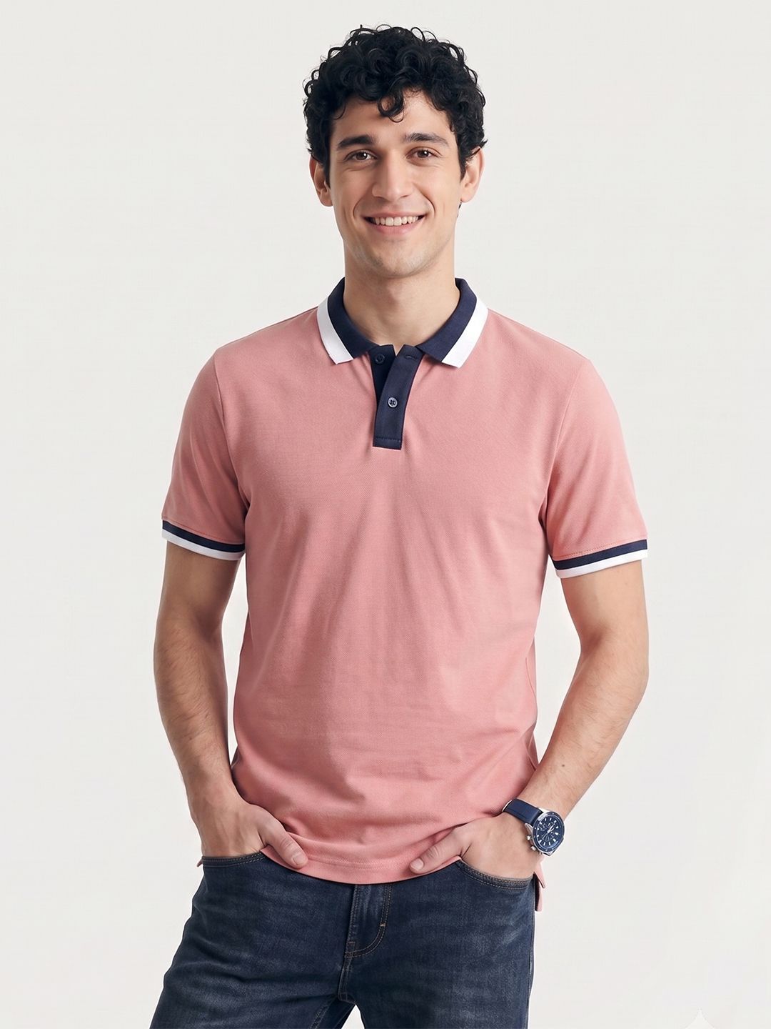 Mast & Harbour Men Polo Collar Bamboo 1 T-shirt