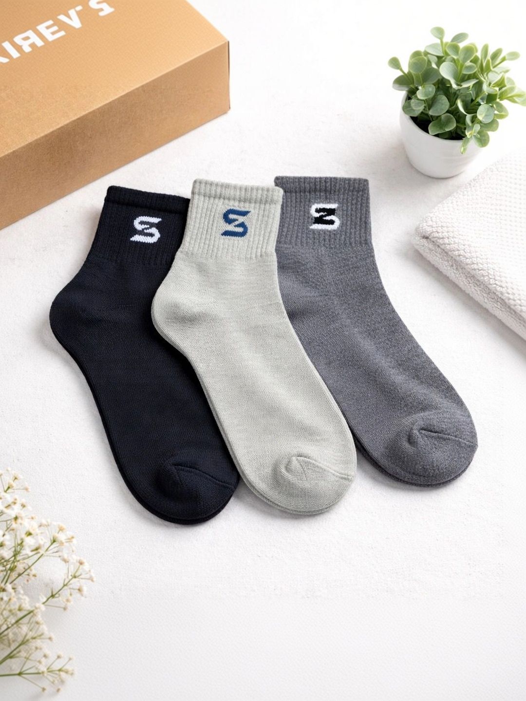 sakyastars Men Pack of 3 Ankle Length Socks