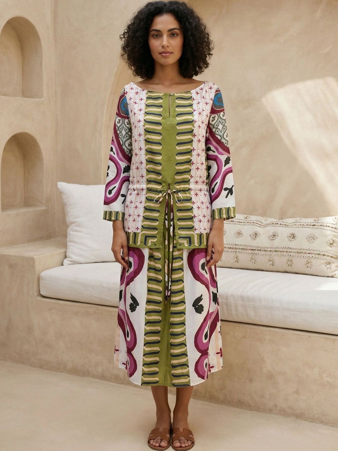Aura By Sanskrutihomes Bohemian Printed Tunic with Palazzos
