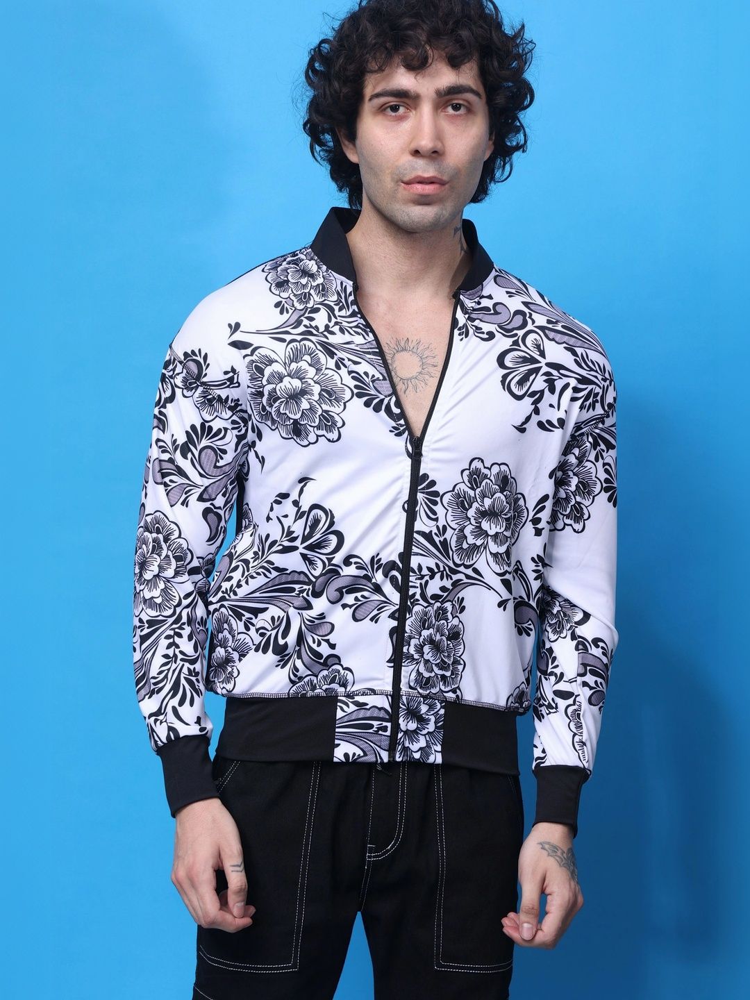 Flirty Soul Floral Printed Bomber Jacket