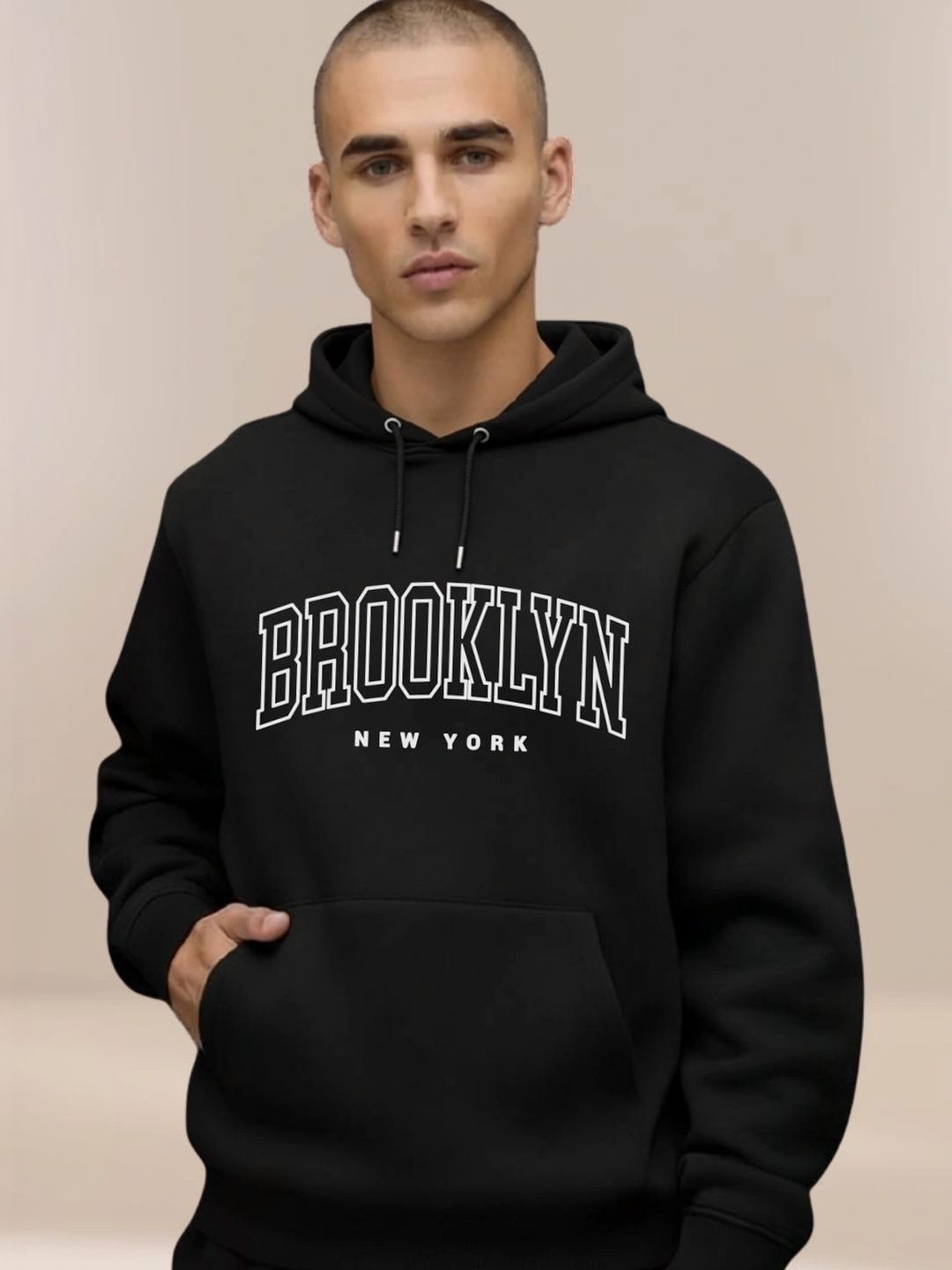 R.Code by The Roadster Life Co. Men Printed Hooded Sweatshirt