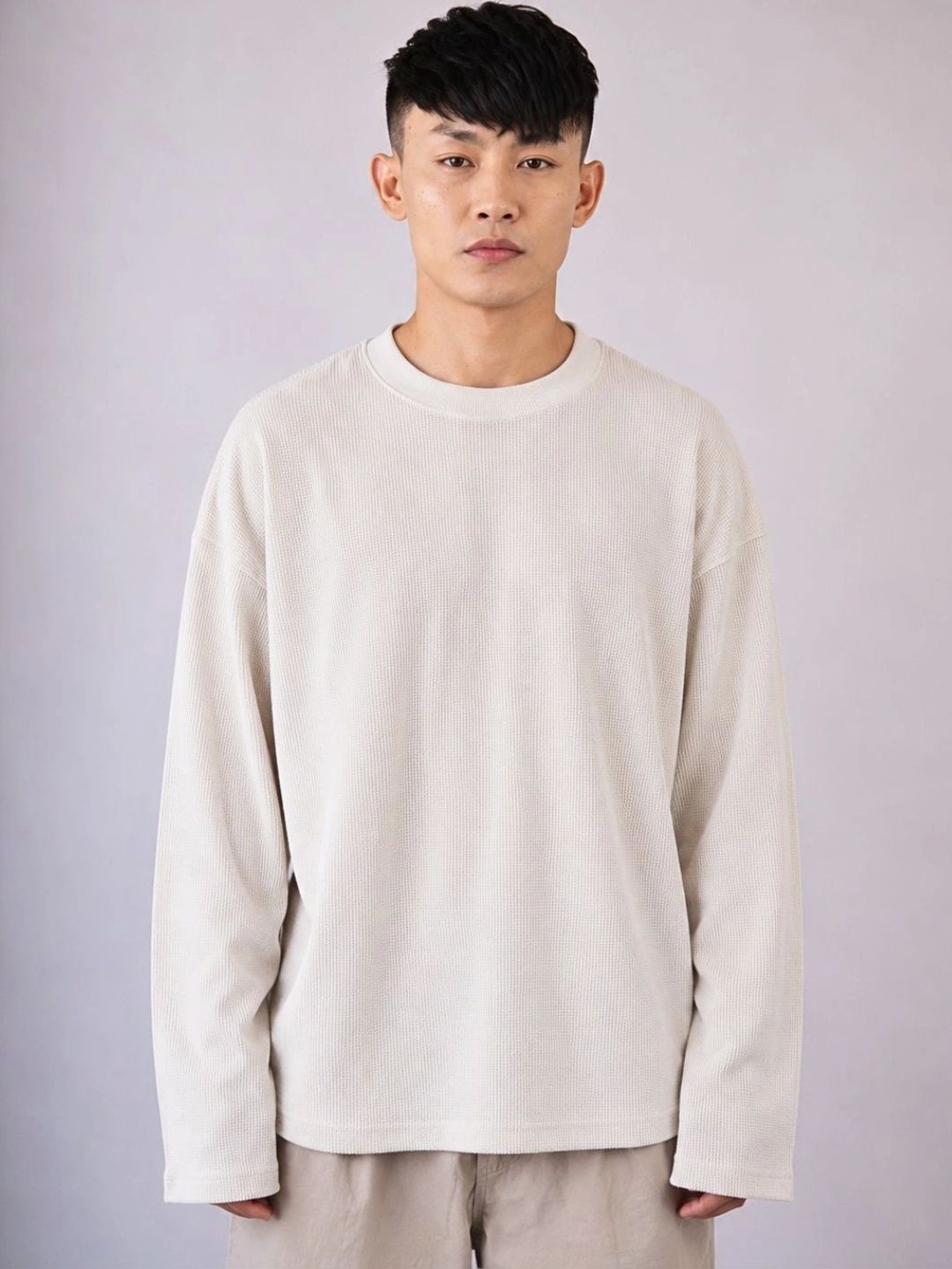 UNIQSOME Men Drop-Shoulder Sleeves Boxy T-shirt