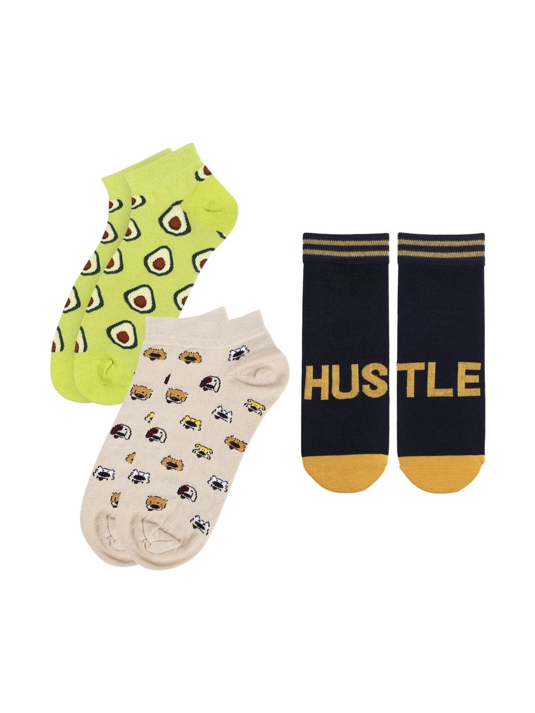 Soxytoes Unisex Cotton Patterned Ankle Length Socks