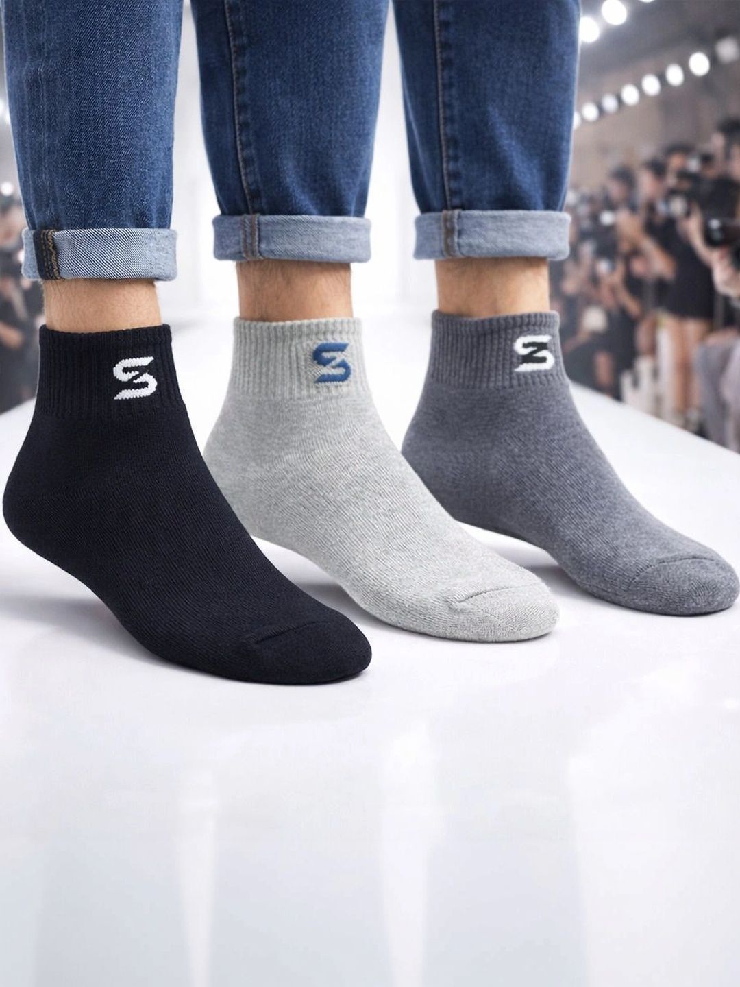 sakyastars Men Pack of 3 Ankle Length Socks